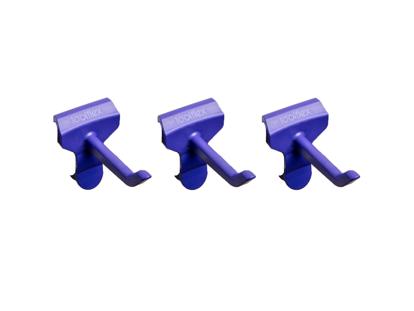 Purple utility hooks for hanging storage