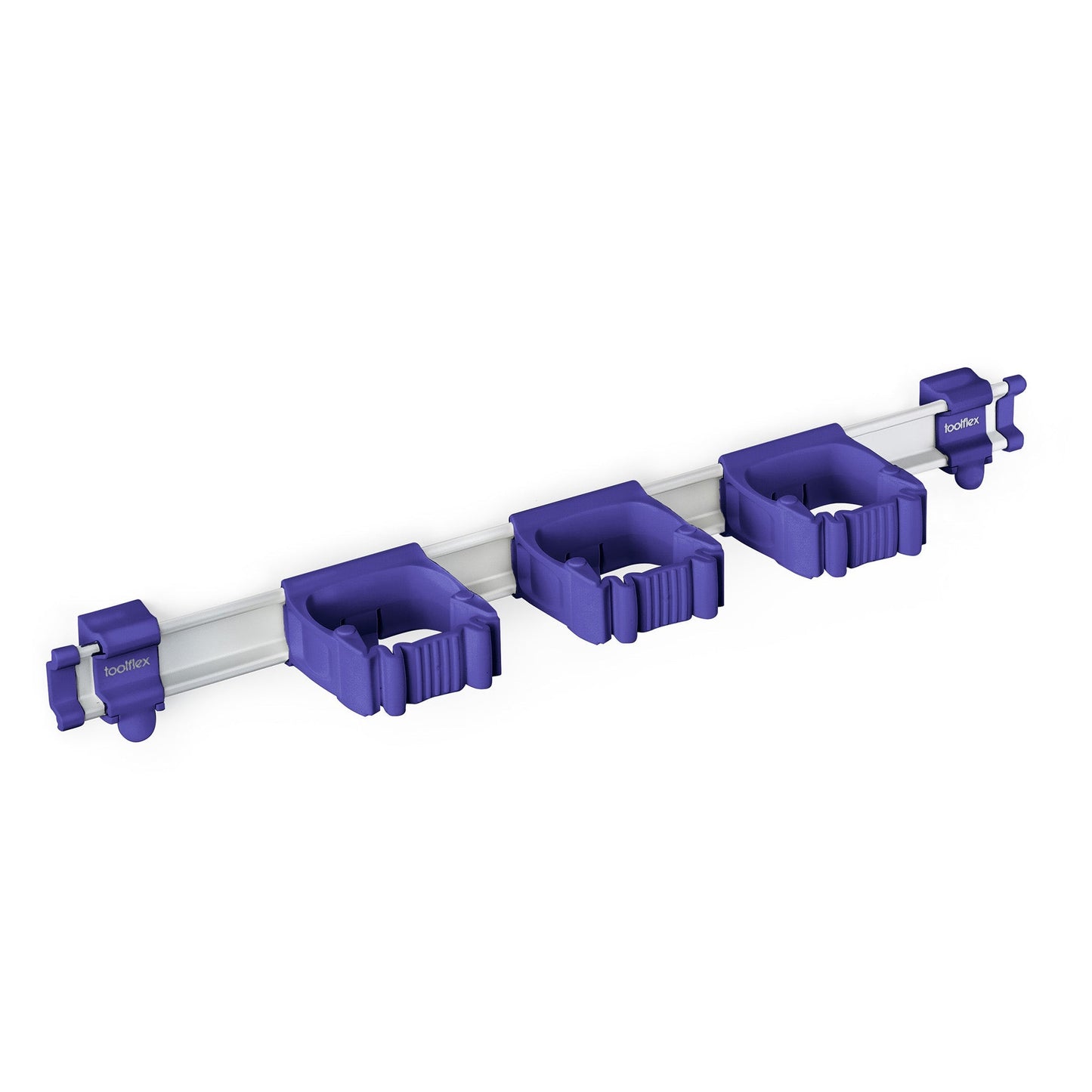 21″ Rail System — 3 Holders for wall - mounted tool organization - Purple (5 - 3 - 9)