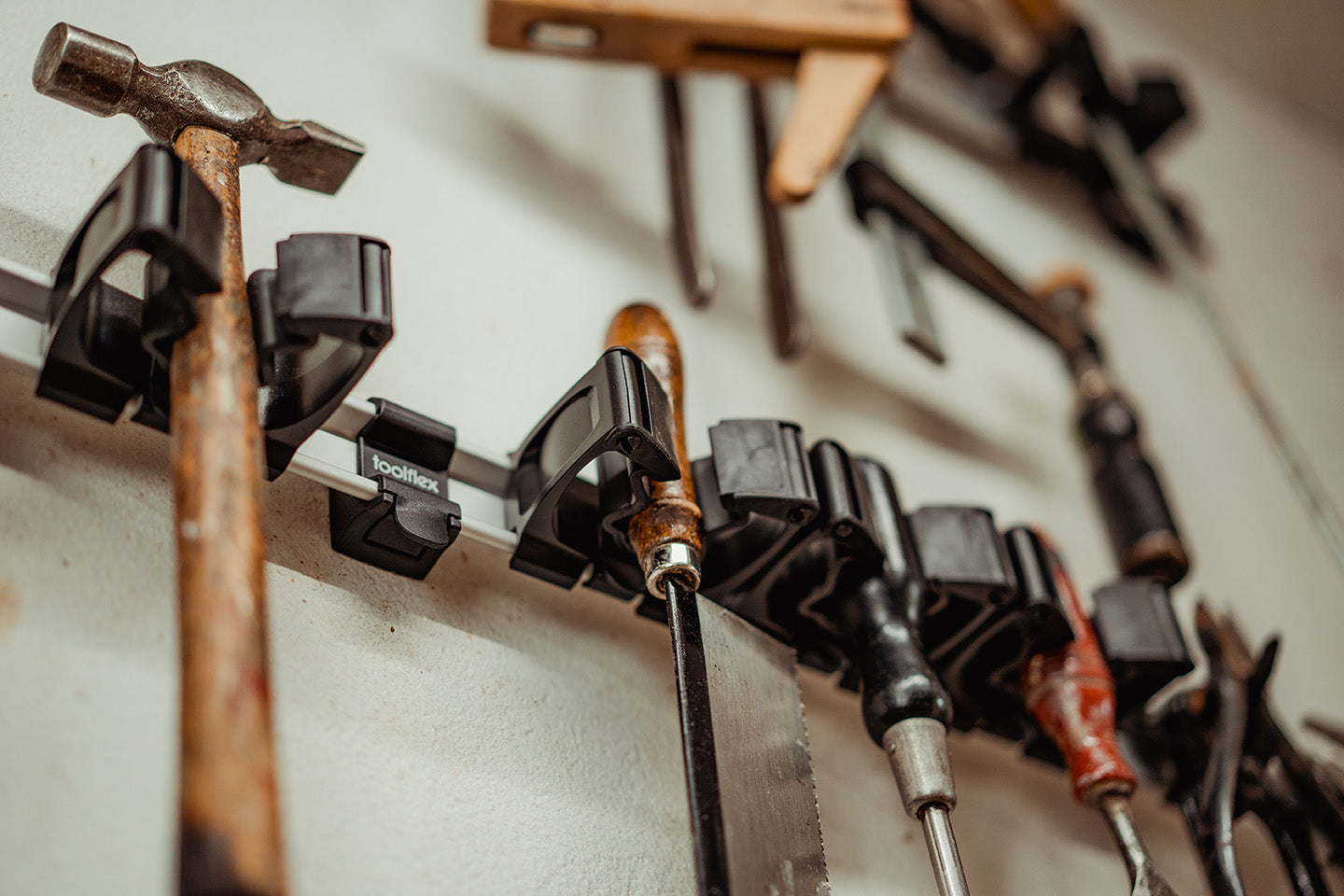 Toolflex One 37 in Garage Tool Organizer with 5 Universal Holders