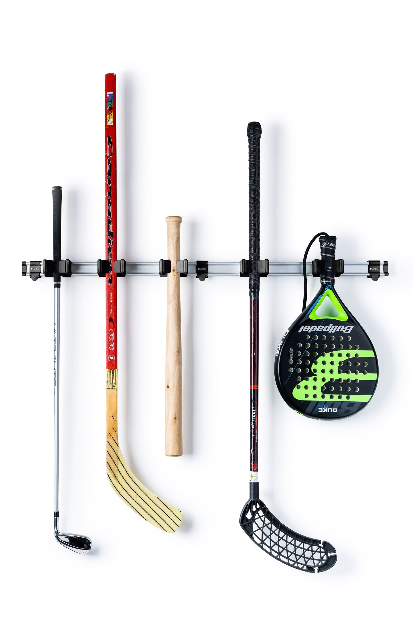 Toolflex One 37 in Sports Equipment Organizer with 5 One Size Fits All Universal Holders