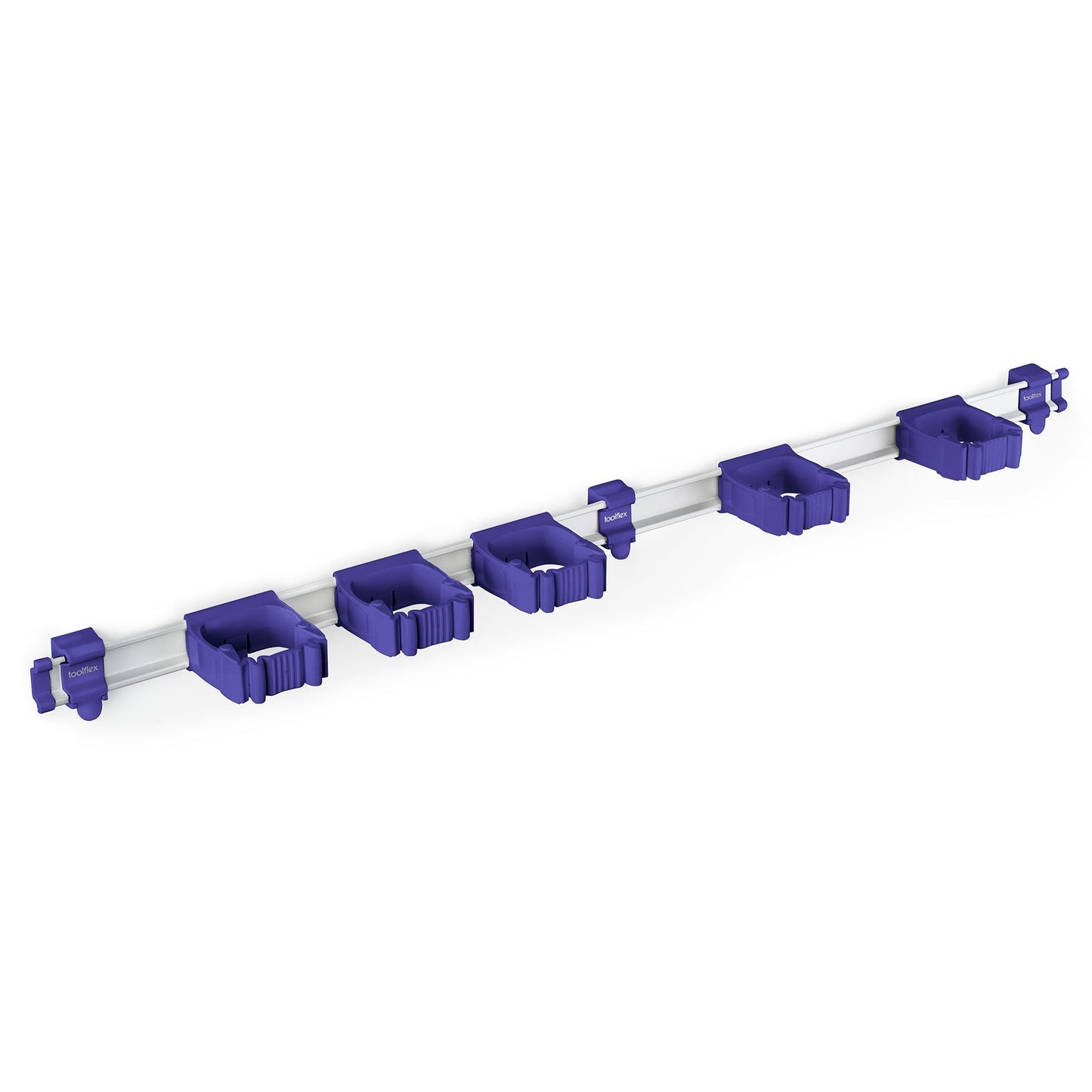 37″ Rail System — 5 Holders for wall - mounted tool organization - Purple (9 - 5 - 9)