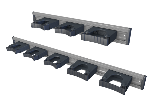 Toolflex Original 36 in Garage Tool Organizer with 5 Rail or Wall Mount Holders - Black (473-9-0302-1)