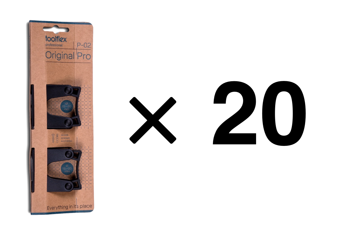 Toolflex Original Black Holders Mount to Wall or Rail - 2-Pack (Case of 20)