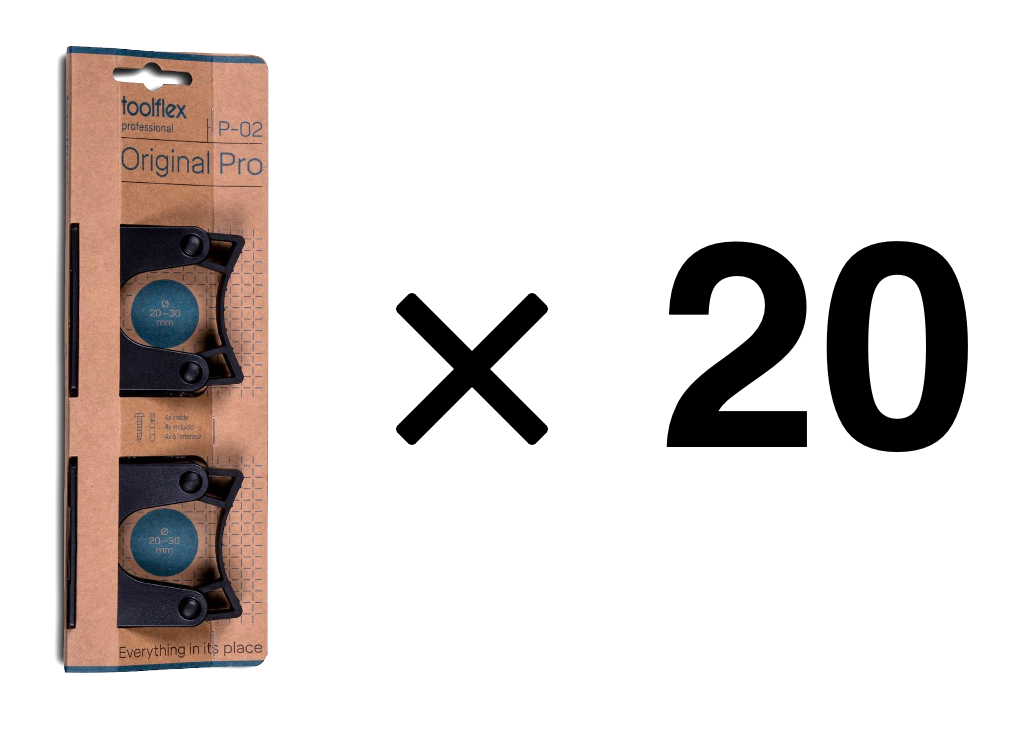 Toolflex Original Black Holders Mount to Wall or Rail - 2-Pack (Case of 20)