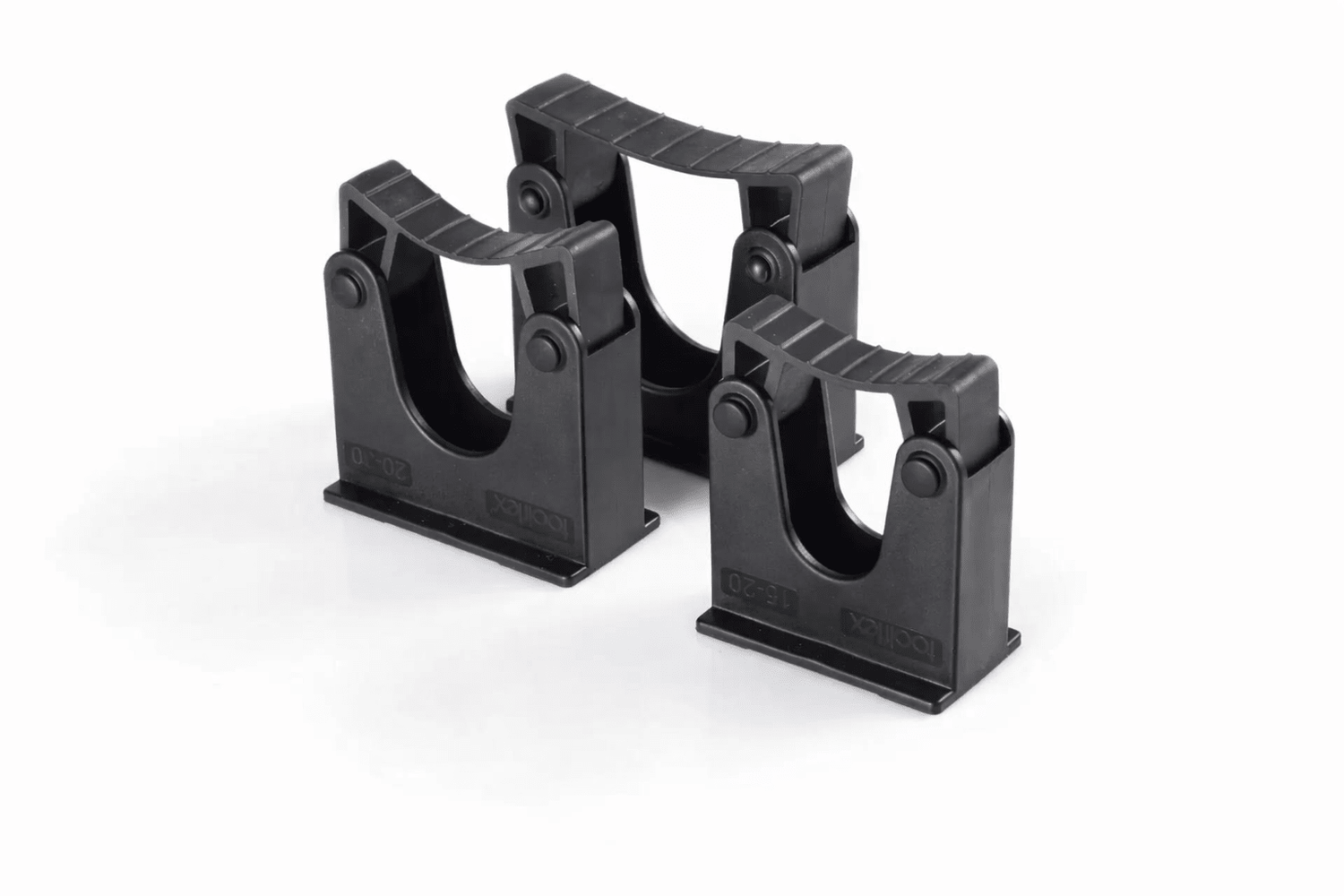 Adjustable tool holders for rail system storage of tools and equipment in commercial environments