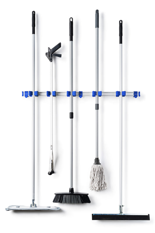 Toolflex One 37 in Mop and Broom Organizer with 5 One Size Fits All Universal Holders